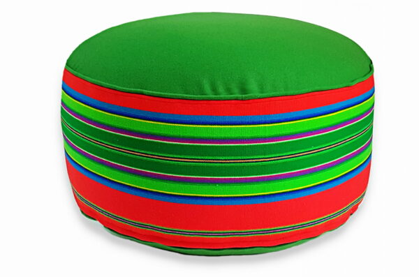 Pufa wełniana Folka 60cm czerwono-zielona - obrazek 4