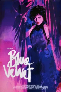 Blue velvet, zmysłowa tkanina dla puf i poduszek Folka